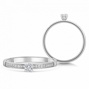 SOFIA DIAMONDS zlatý zásnubní prsten s diamanty 0,15 ct BDRB00213WG