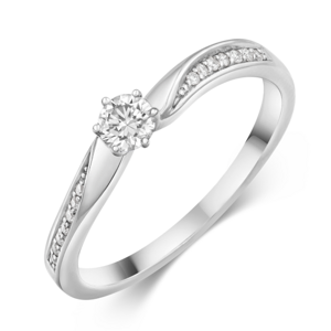 SOFIA DIAMONDS zlatý zásnubní prsten s diamanty 0,15ct a 0,05ct UDRG42906W-H-I1