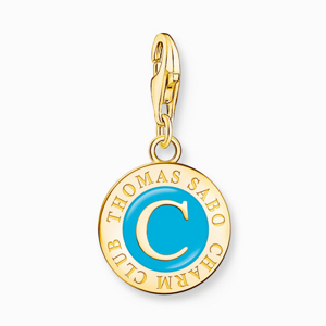 THOMAS SABO přívěsek Member Charm turquoise Coin gold 2099-427-17