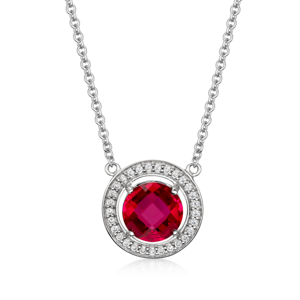 SOFIA stříbrný náhrdelník s červeným zirkonem AEAN0290Z,RSY/R42+5