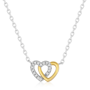 SOFIA stříbrný náhrdelník spojená srdce IS028CT646PLWH